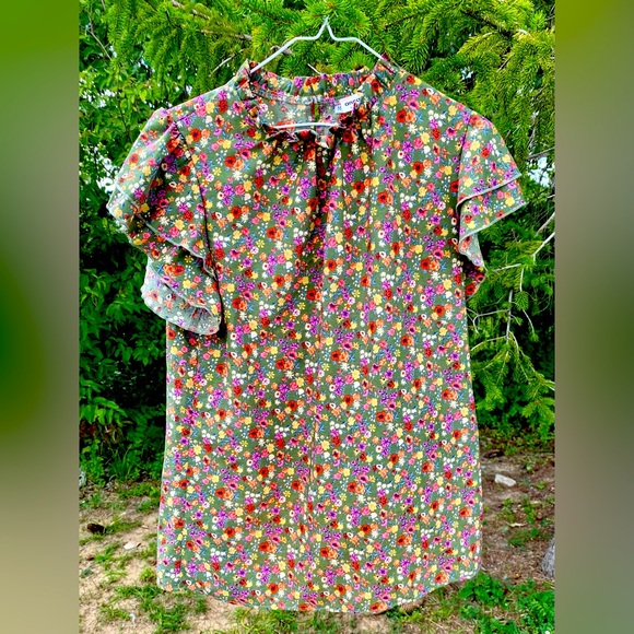 🎬SENT AS FREE GIFT Anna Kaci Floral Top, Size Medium - Picture 1 of 6
